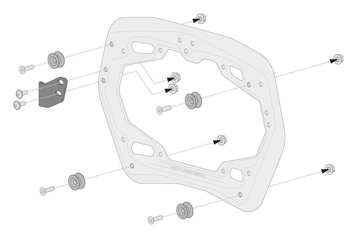 SW Motech PRO Side Carrier Adapter Kit (2 cases) for TRAX, NANUK Side Cases - Image 2