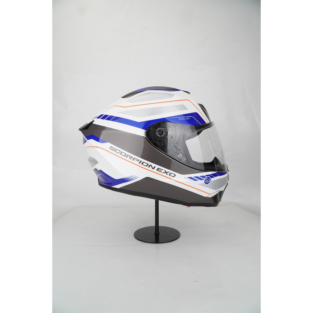 Scorpion Helmet Exo-391 (LEO WHITE/ BLUE) - Image 4